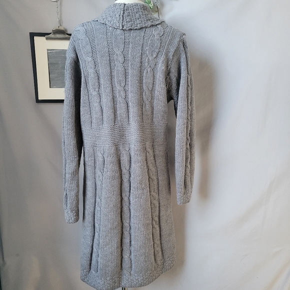 Aran Crafts Ireland Merino Wool Cable Knit One Button Sweater Cardigan XS S M - Picture 2 of 12